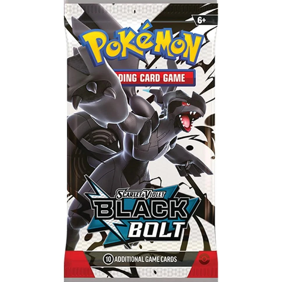 Pokémon trading card game pack featuring Black Bolt on a white background