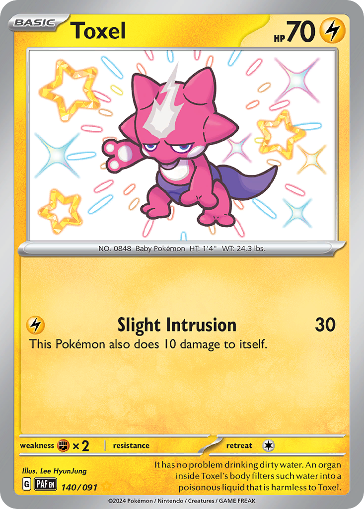 Toxel 140/091 Shiny Rare Paldean Fates Pokemon Holo NM