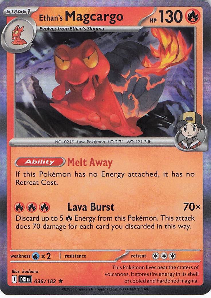 Pokemon TCG - Ethan's Magcargo 036/182 Destined Rivals Holo NM