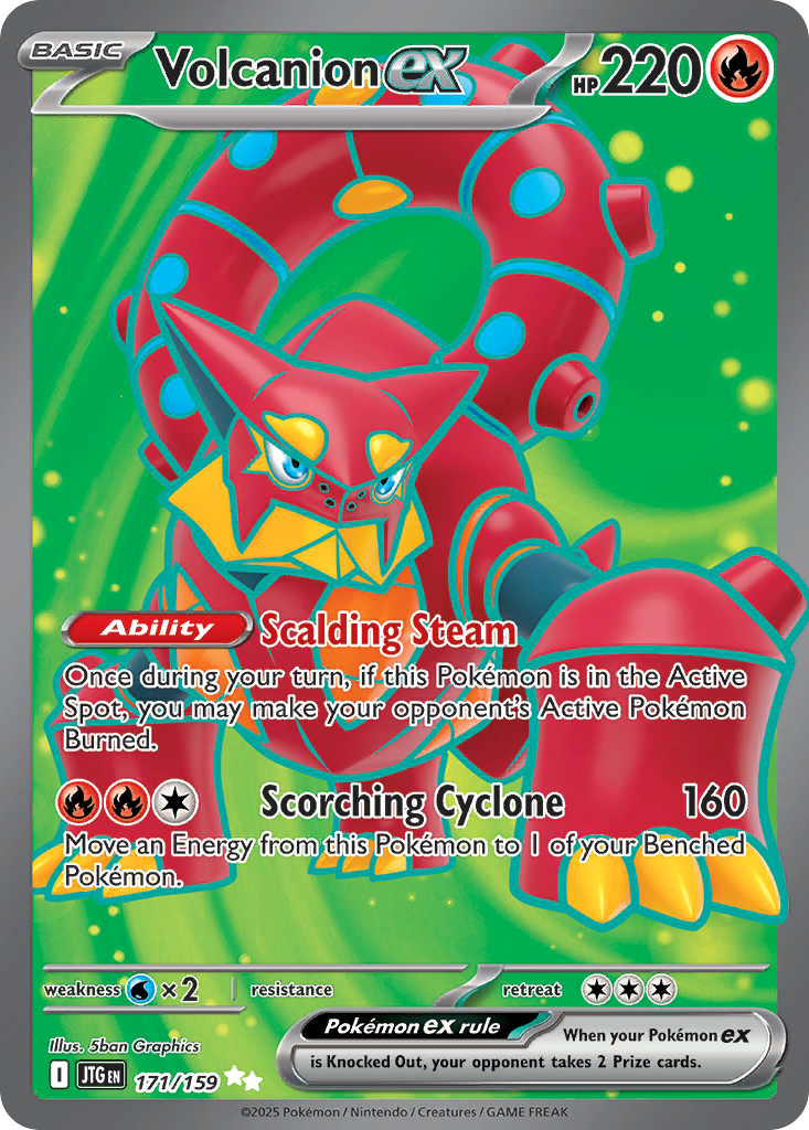 Volcanion ex 171/159 Ultra Rare Journey Together Pokemon Holo NM