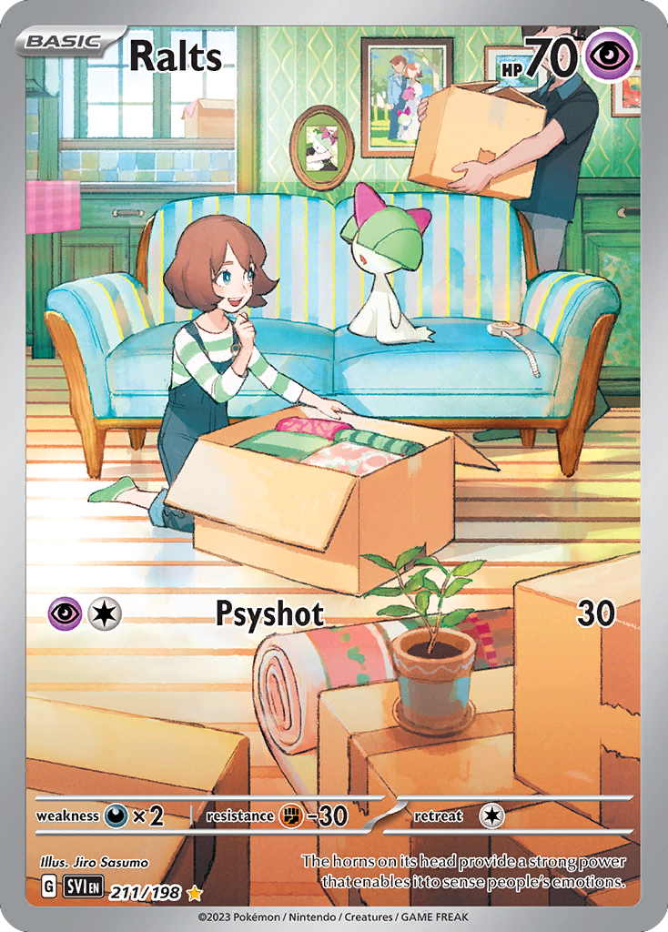 Ralts 211/198 Illustration Rare Scarlet & Violet Pokemon NM