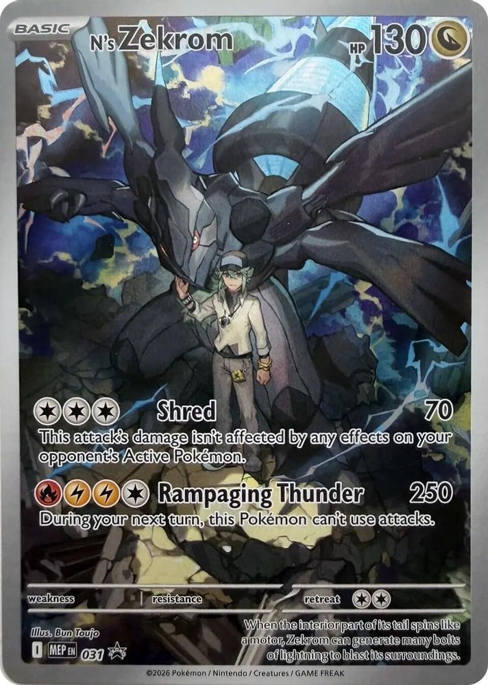 N's Zekrom 031 Holo Promo ME: Mega Evolution Promo Pokemon NM
