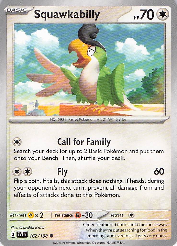 Pokemon TCG - Squawkabilly 162/198 Scarlet & Violet NM