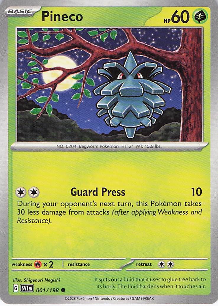 Pokemon TCG - Pineco 001/198 Scarlet & Violet NM