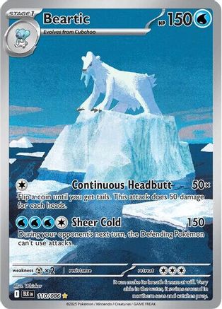 Beartic 110/086 Holo Illustration Rare Black Bolt Pokemon Holo Near Mint