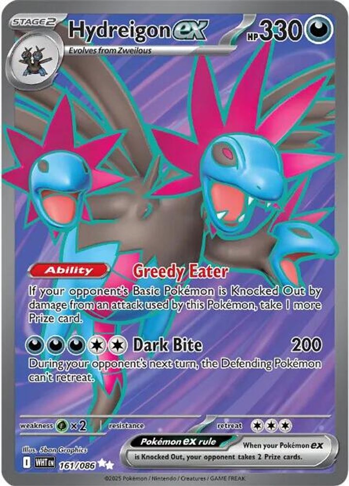 Hydreigon ex 161/086 Holo Ultra Rare White Flare Pokemon NM