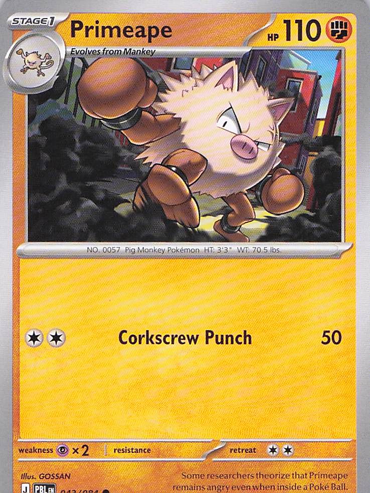 Pokemon TCG - Primeape 043/084 Pitch Black NM