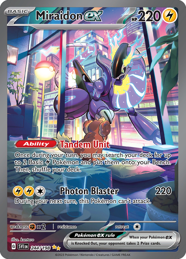 Miraidon ex 244/198 Special Illustration Rare Scarlet & Violet Pokemon NM