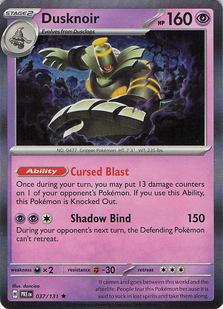 Pokemon TCG - Dusknoir 037/131 Holo Prismatic Evolutions NM