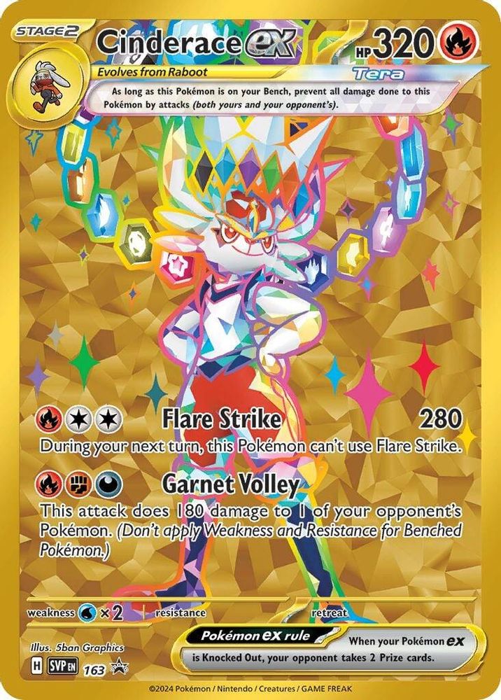 Cinderace ex 163 Holo Promo Scarlet & Violet Promo Pokemon NM