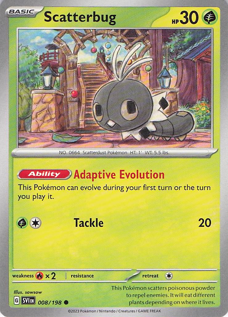 Pokemon TCG - Scatterbug 008/198 Scarlet & Violet NM