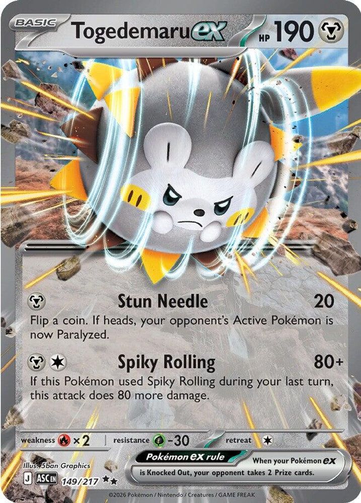 Togedemaru ex 149/217 Double Rare Ascended Heroes Pokemon NM