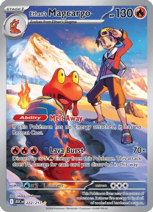 Ethan's Magcargo 222/217 Illustration Rare Ascended Heroes Pokemon Holo NM
