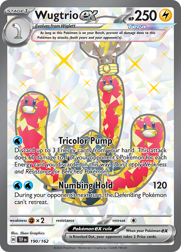 Wugtrio ex 190/162 Ultra Rare Temporal Forces Pokemon Holo NM