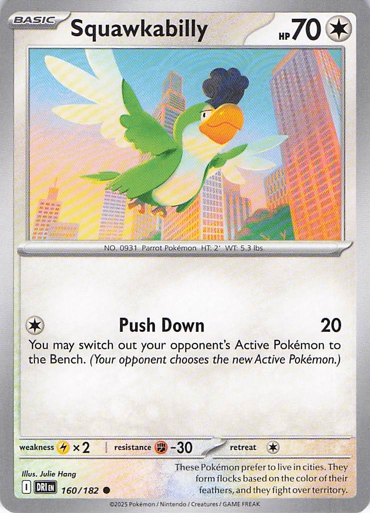 Pokemon TCG - Squawkabilly 160/182 Destined Rivals NM