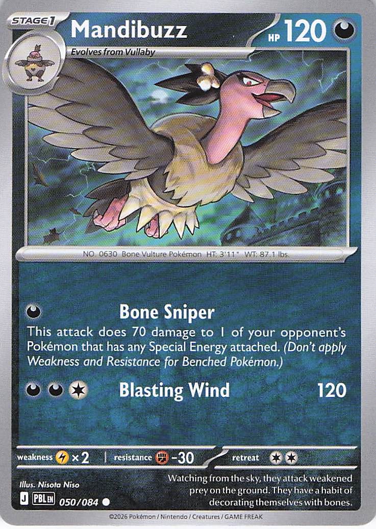 Pokemon TCG - Mandibuzz 050/084 Pitch Black NM