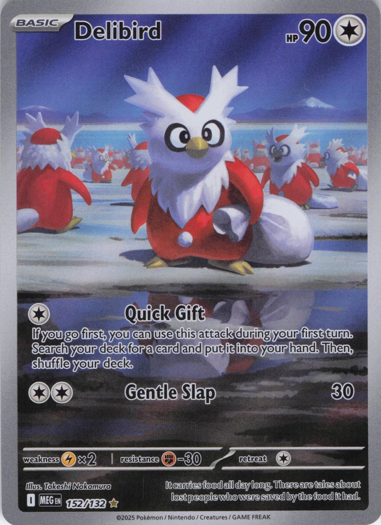 Delibird 152/132 Illustration Rare Mega Evolution Pokemon Near Mint