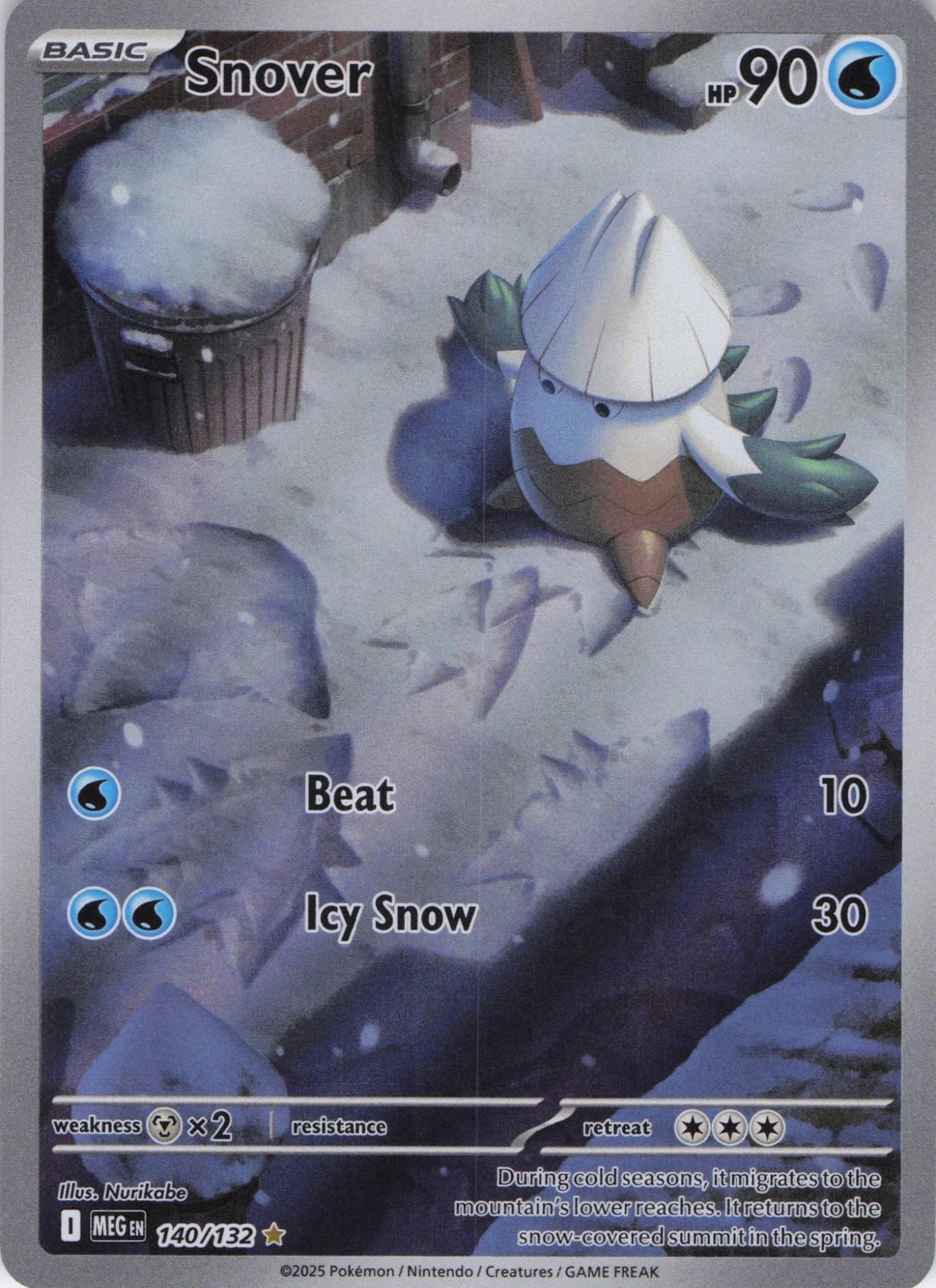 Snover 140/132 Illustration Rare Mega Evolution Pokemon Near Mint