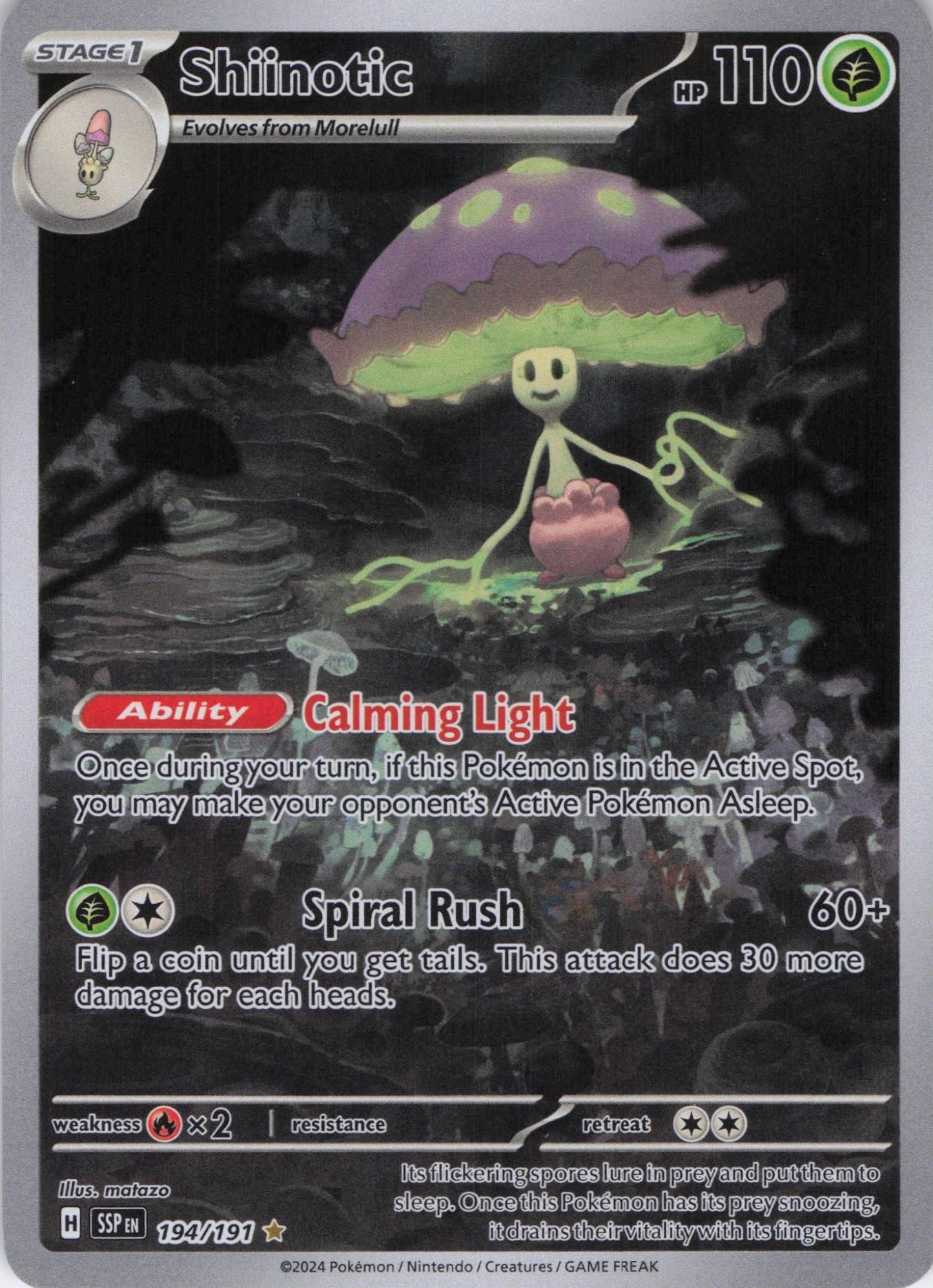 Shiinotic 194/191 Illustration Rare Surging Sparks Pokemon Near Mint