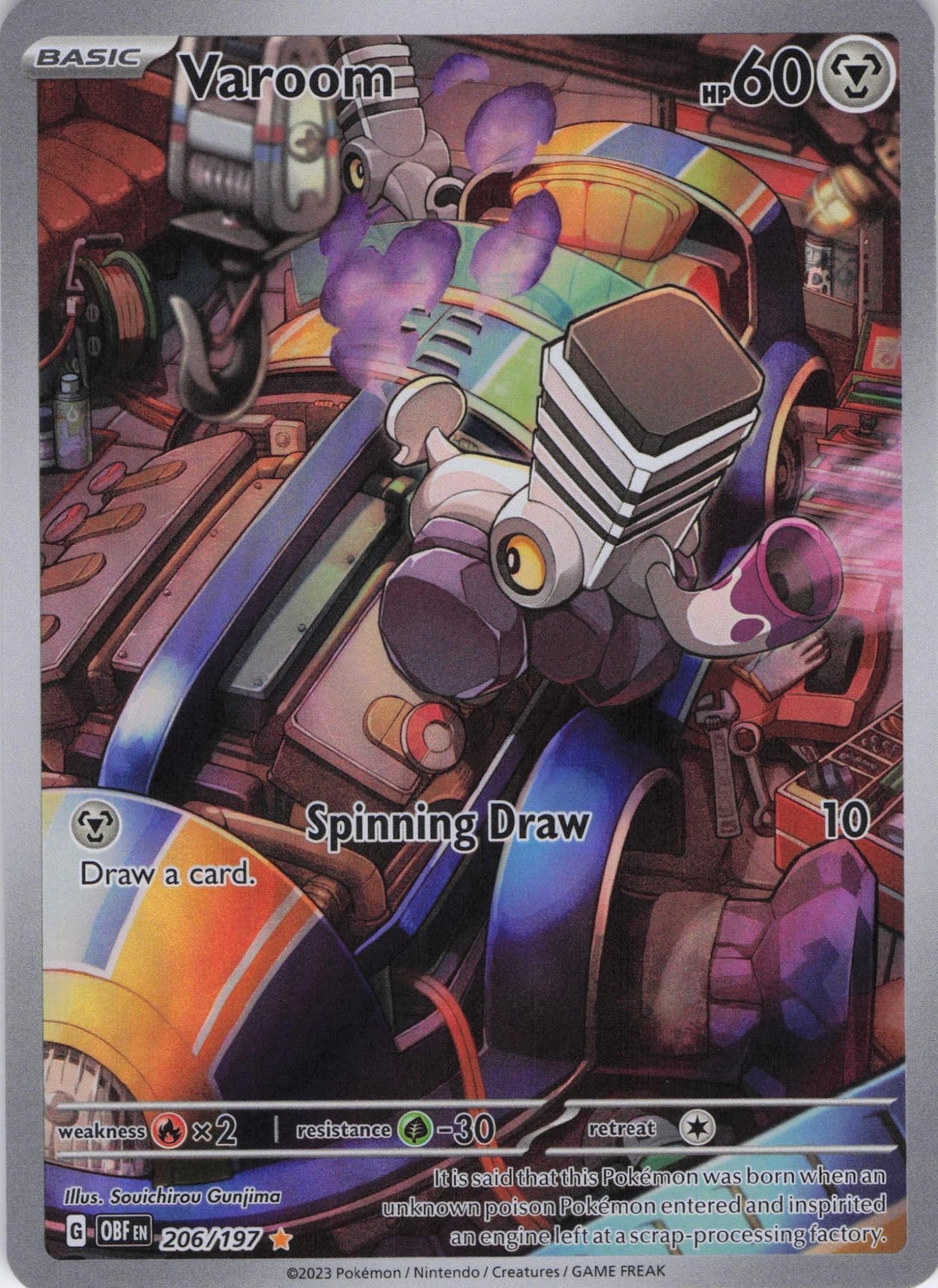 Varoom 206/197 Illustration Rare Obsidian Flames Pokemon Near Mint