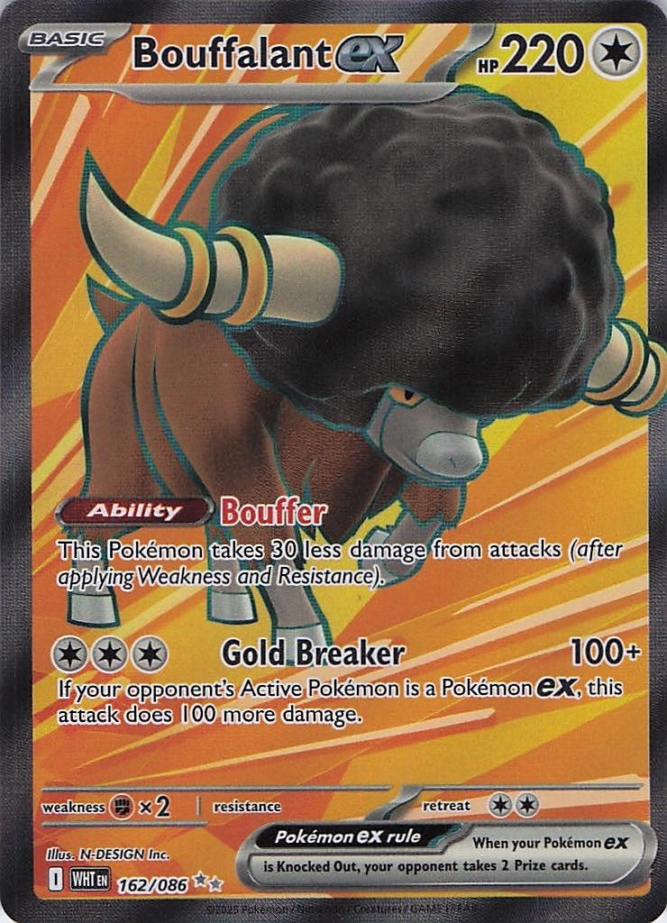 Bouffalant ex 162/086 Ultra Rare White Flare Pokemon Near Mint