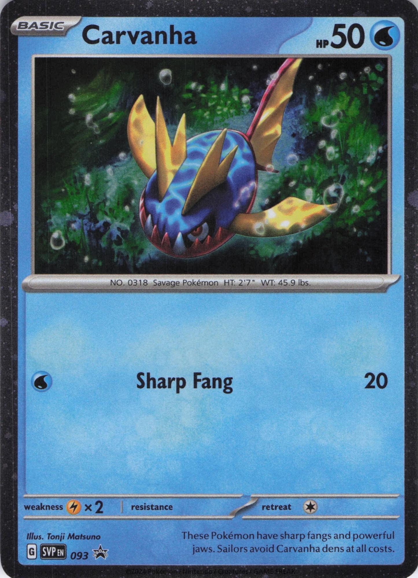 Carvanha 093 Promo Scarlet & Violet Pokemon Near Mint