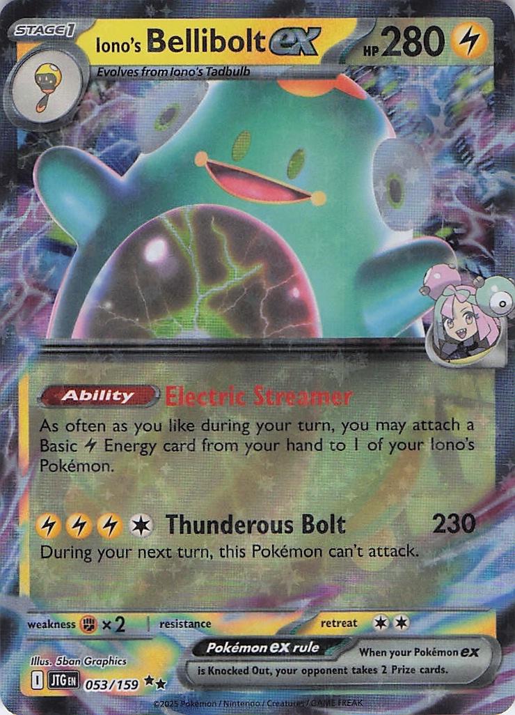 Iono's Bellibolt ex 053/159 Double Rare Journey Together Pokemon Near Mint