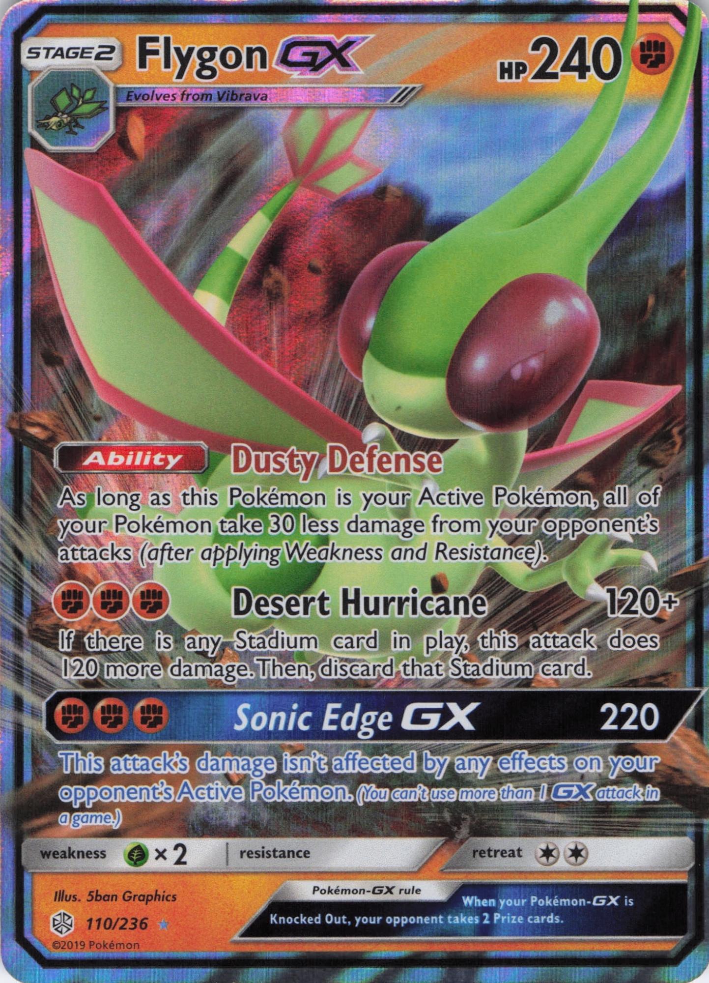 Flygon GX 110/236 Holo Rare GX Cosmic Eclipse Pokemon Near Mint