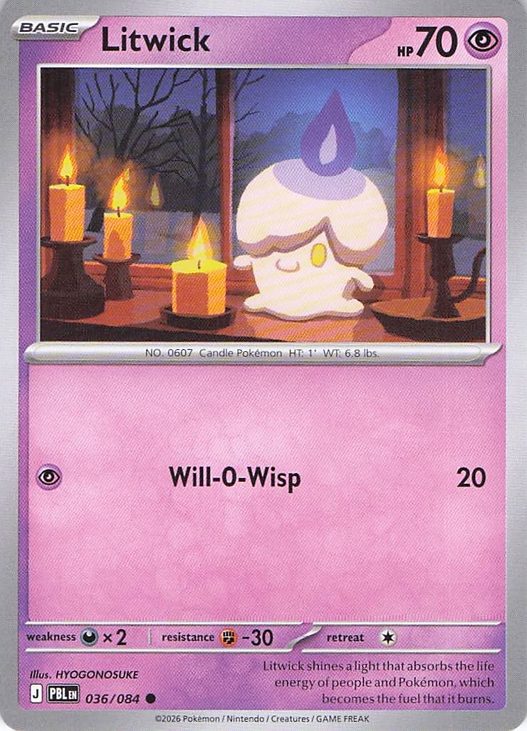 Pokemon TCG - Litwick 036/084 Pitch Black NM