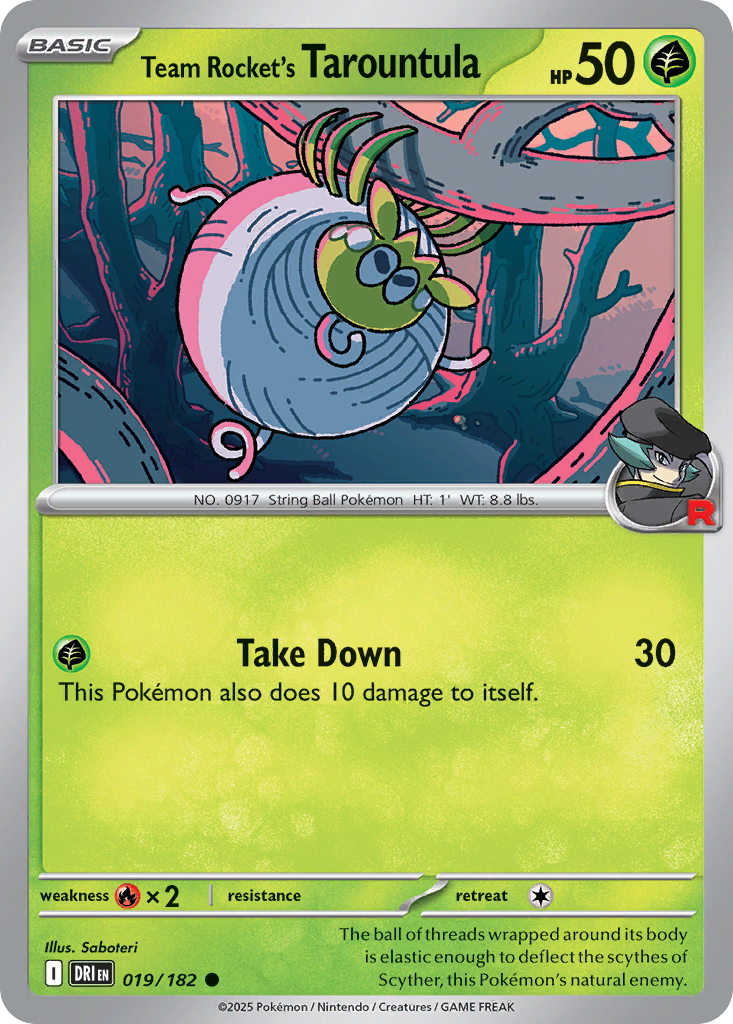Pokemon TCG - Team Rocket's Tarountula 019/182 Destined Rivals NM