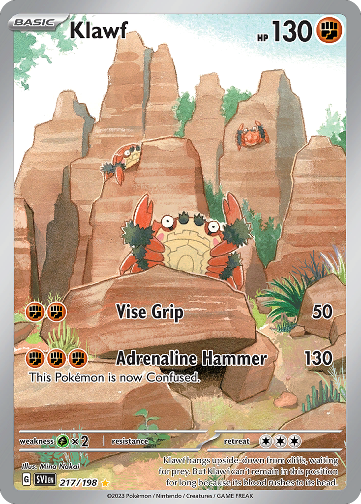 Klawf 217/198 Illustration Rare Scarlet & Violet Pokemon Holo NM