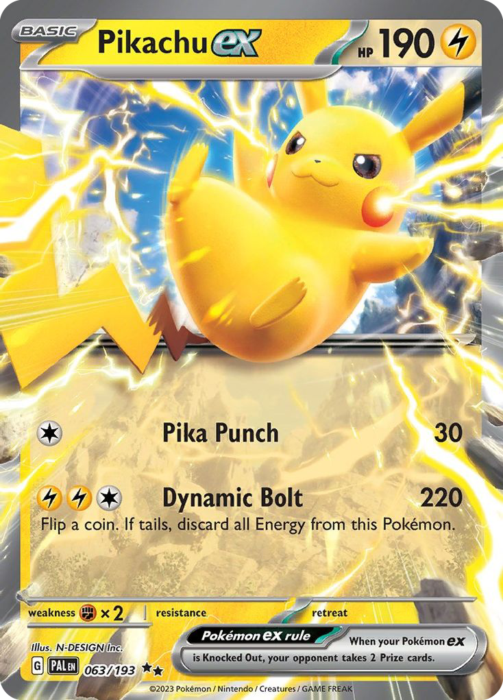 Pikachu ex 063/193 Double Rare Pokemon NM
