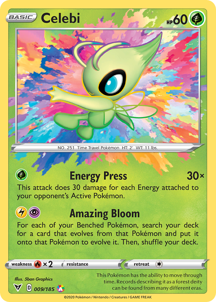 Celebi 009/185 Amazing Rare Vivid Voltage Pokemon NM