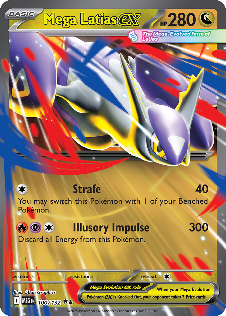 Mega Latias ex 100/132 Double Rare Mega Evolution Pokemon Near Mint