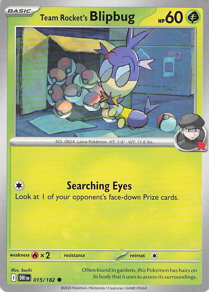 Pokemon TCG - Team Rocket's Blipbug 015/182 Destined Rivals NM