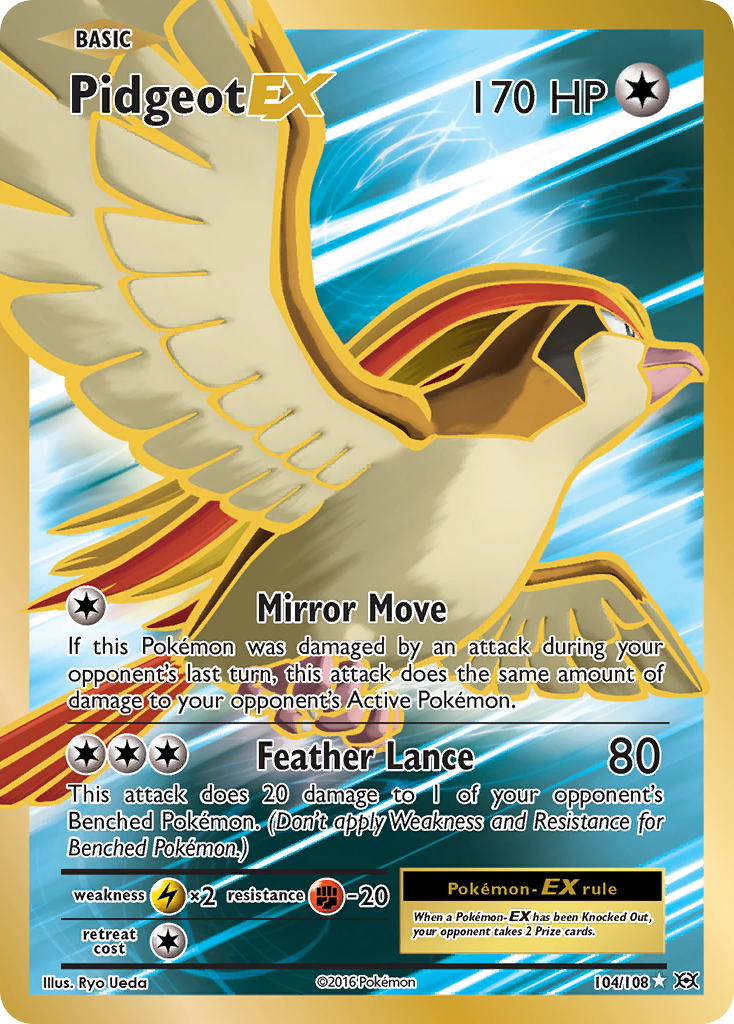 Pidgeot EX 104/108 Ultra Rare Evolutions Pokemon Near Mint
