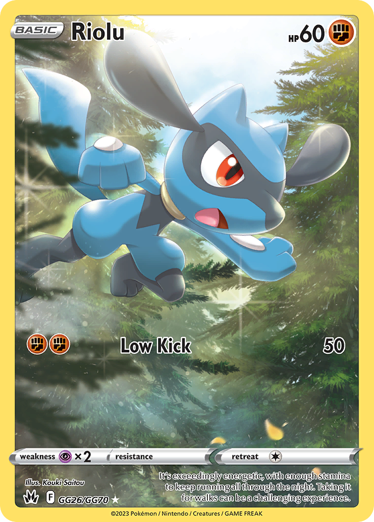Riolu GG26/GG70 Holo Crown Zenith Galarian Gallery Pokemon NM