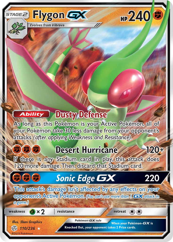 Flygon GX 110/236 Holo GX Rare Cosmic Eclipse Pokemon Near Mint