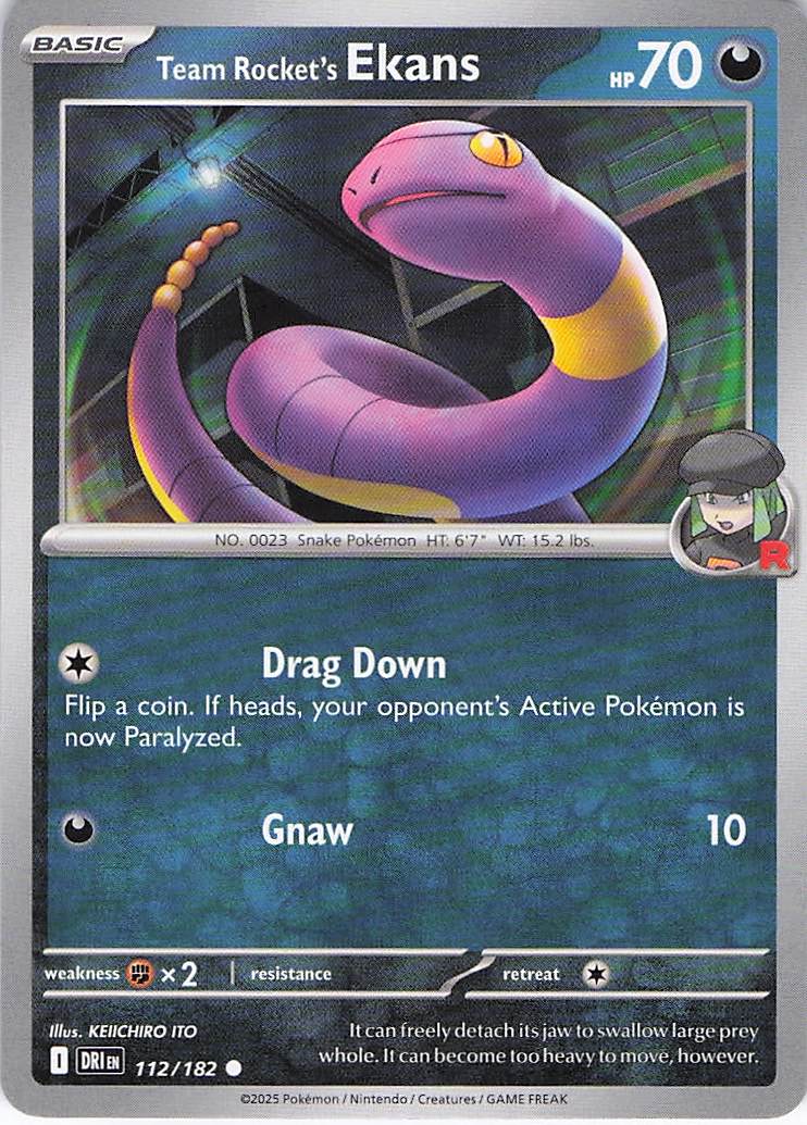 Pokemon TCG - Team Rocket's Ekans 112/182 Destined Rivals NM