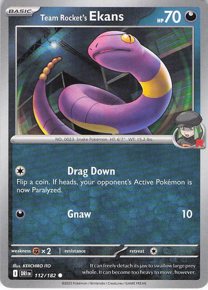 Pokemon TCG - Team Rocket's Ekans 112/182 Destined Rivals NM