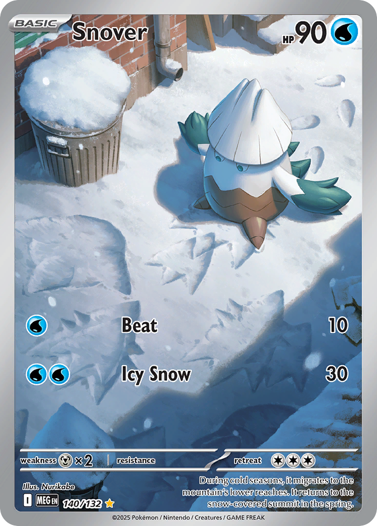 Snover 140/132 Illustration Rare Mega Evolution Pokemon Near Mint
