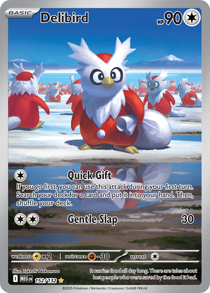 Delibird 152/132 Illustration Rare Mega Evolution Pokemon Near Mint