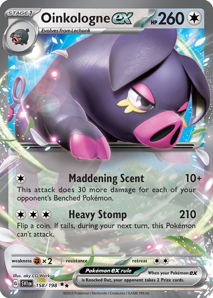 Oinkologne ex 158/198 Double Rare Scarlet & Violet Pokemon Near Mint