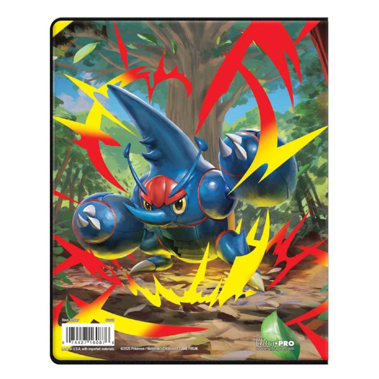 Pokémon Ultra Pro card holder with a blue and red creature design on a white background