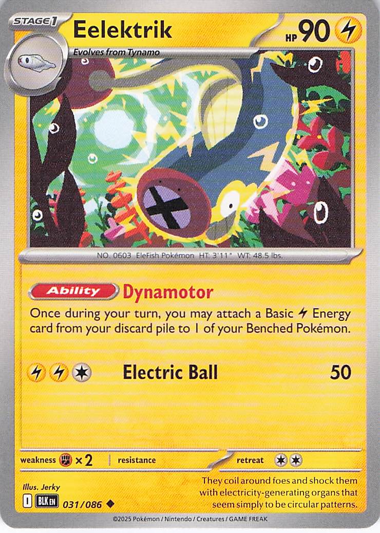 Pokemon TCG - Eelektrik 031/086 Black Bolt NM