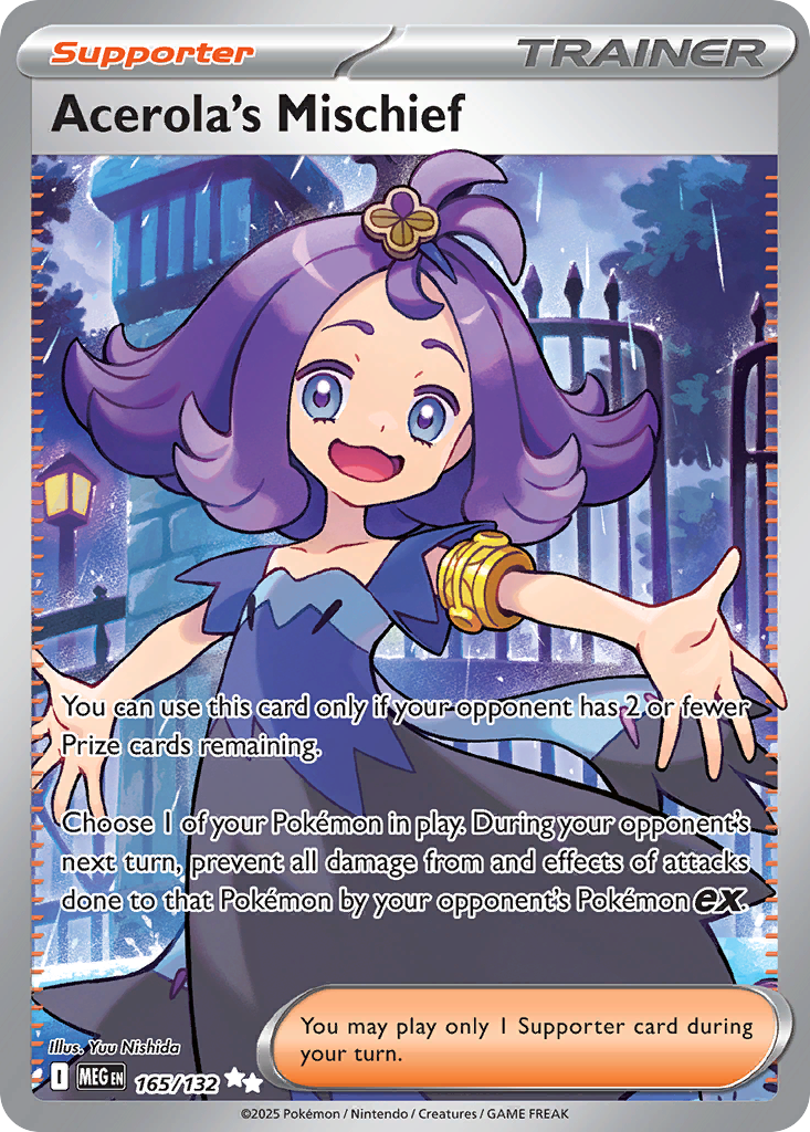 Acerola's Mischief 165/132 Ultra Rare Mega Evolution Pokemon Near Mint