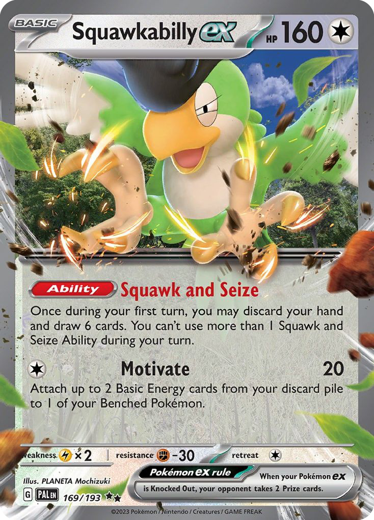 Squawkabilly ex 169/193 Double Rare Paldea Evolved Pokemon Near Mint