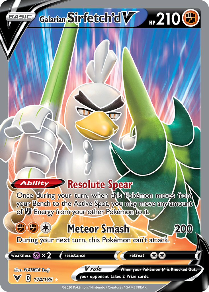 Galarian Sirfetch'd V 174/185 Ultra Rare Vivid Voltage Pokemon Near Mint