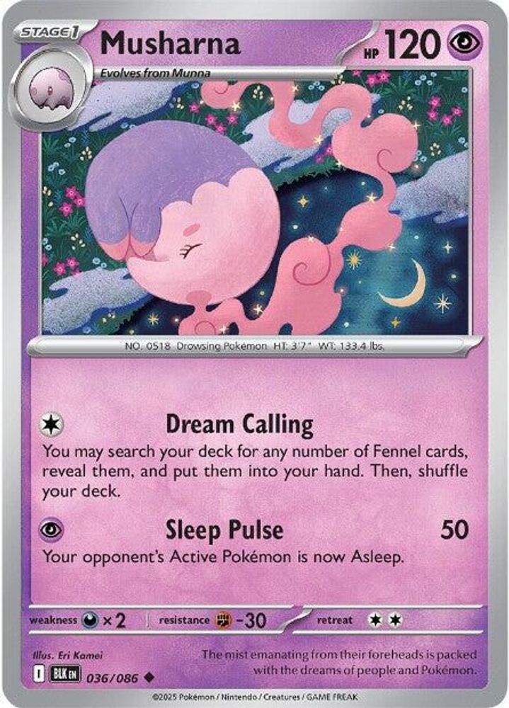 Pokemon TCG - Musharna 036/086 Black Bolt NM