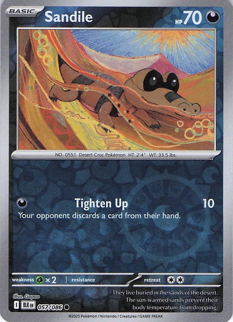 Pokemon TCG - Sandile 057/086 Black Bolt NM